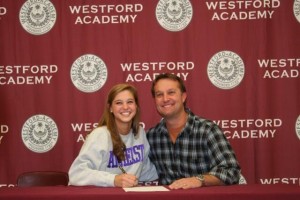 Hackley committing to Amherst College with her dad