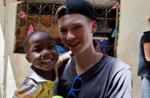 Elijah Richards in Haiti volunteering. 