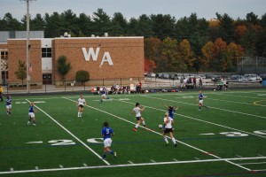 WAGS and Newton South playing during the second half.