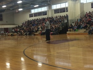 Herren presenting in front of the juniors and seniors