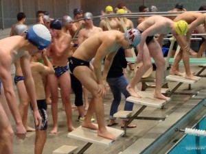 Junior Connor Huang preparing to begin the race.