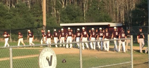 Both teams exchange handshakes after the game.